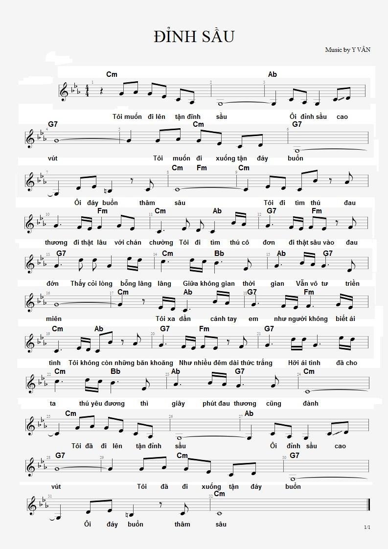 Sheet nhạc Đỉnh Sầu